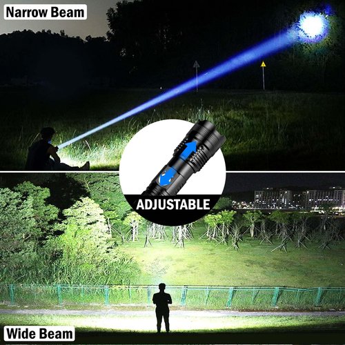 Lylting Rechargeable Flashlights High Lumens, 4 Pack 99,000 Lumens Led Flashlights with 5000ɱAh Βattery, Waterproof Powerful Flash Light Multifunctional Flashlights for Home Camping Hiking