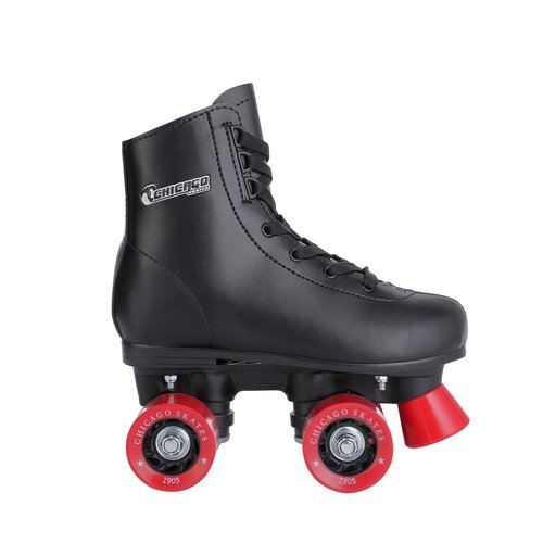 Chicago Boys Rink Roller Skate - Black Youth Quad Skates - Size J10, Chicago Boys Skate J10