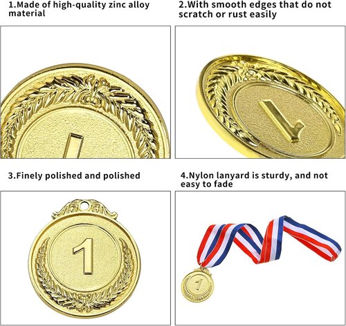 GOLDGE 18 Award Medals - Perfect for Sports, Competitions & Events - 2 Inches - Set of 18 in Gold, Silver & Bronze