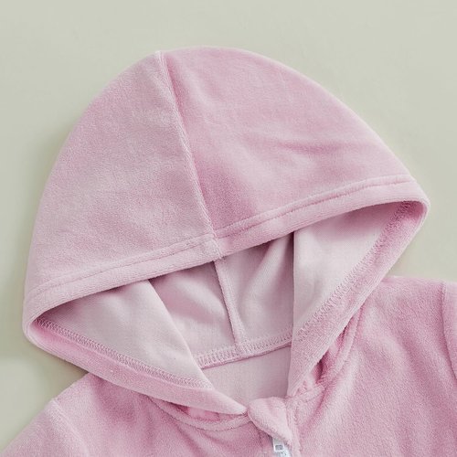 Multitrust Toddler Girls Terry Swim Cover-Up - Ruffled Hooded Bathing Suit | Zip-Up, Elastic Waist