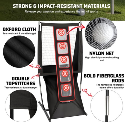 Storgem Golf Net, Golf Chipping Net,Target Training Chip Aids for Precision & Distance,with 5 Distinct Target Heights Challenge and Automatic Ball Return,Improve Your Short Game