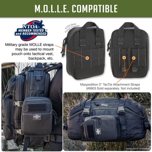 MAXPEDITION Beefy Pocket Organizer (Black) Compact, MOLLE-Compatible, 1000D Nylon Tactical Pouch, Everyday Carry Tool and Gear Storage for Outdoor, Tactical, Survival
