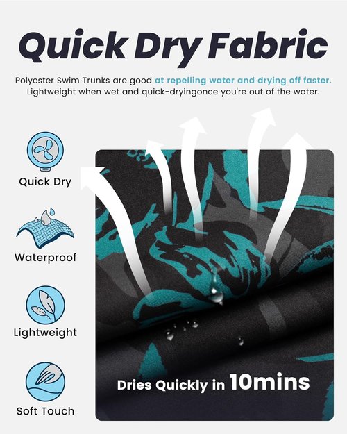 Maamgic Men's Swim Trunks - Quick Dry Swim Shorts with Mesh Lining | Funny Bathing Suits, 7-Inch Length