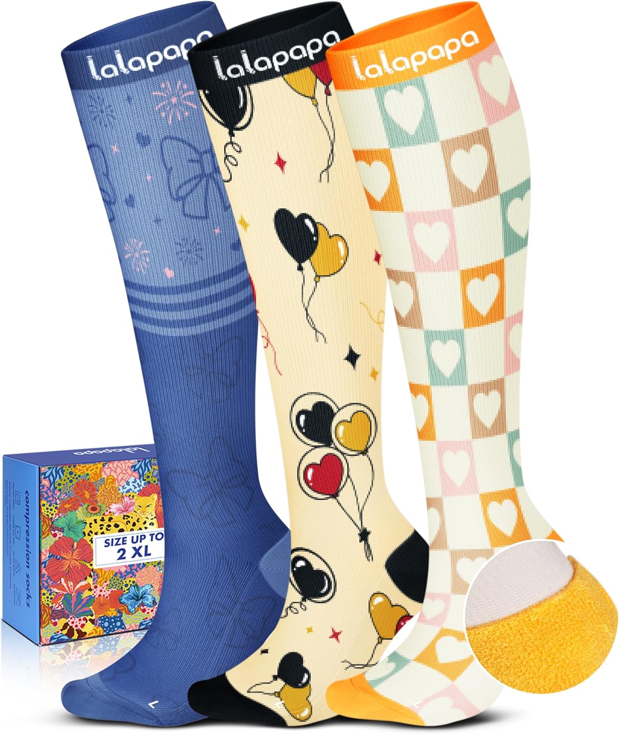 Skiennix Compression Socks for Women - 3 Pairs of 20-30 mmHg Graduated Support | Lightweight Daily Wear