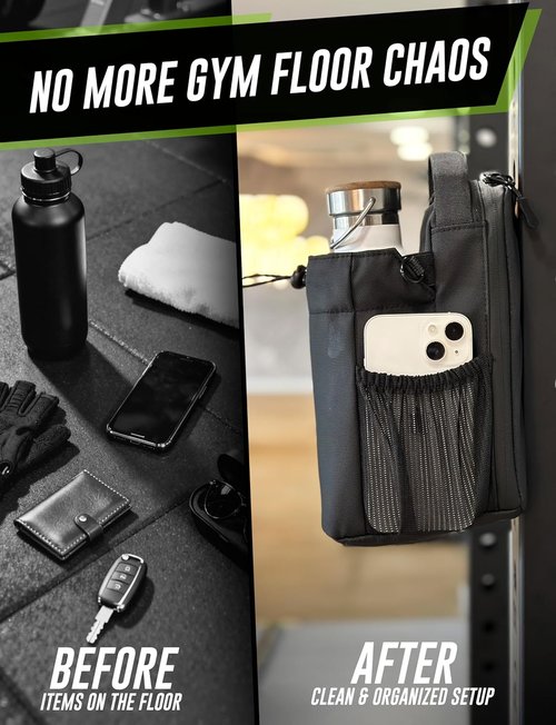 kyrra. Magnetic Gym Bag with Water Bottle Holder Compact Crossbody Bag with Magnetic Attachment and Reusable Gym Pouch Small Gym Water Bottle Bag for Men and Women
