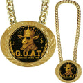 Bambluby 6" GOAT Medal Champion Chain – Sports Award Medal for Football, Soccer, Basketball, Funny Winner Trophy for Kids and Adults (G.O.A.T)