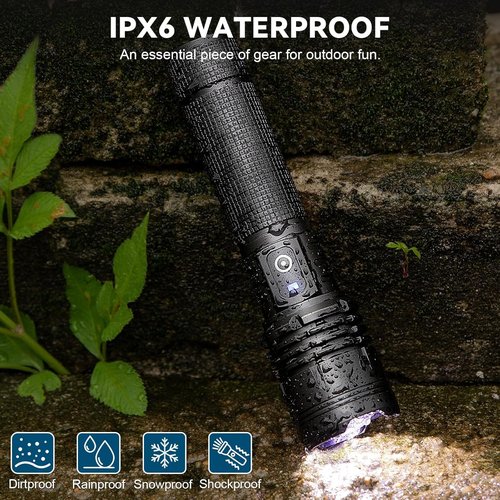 ALSTU Flashlight Rechargeable LED High Lumens - 99,000lm Super Bright Flash Light with 5 Modes, Waterproof Powerful Lintera for Home, Camping(2 Pack)
