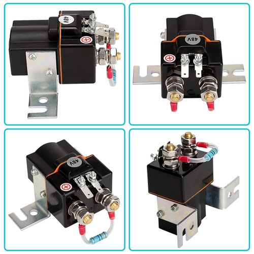 10L0L Golf Cart Solenoid 48 Volt 4 Terminal with Resistor Assembly for Club Car DS 1995-UP & Precedent 2000-UP Electric Vehicles OEM# 101908701 1014947 102774701