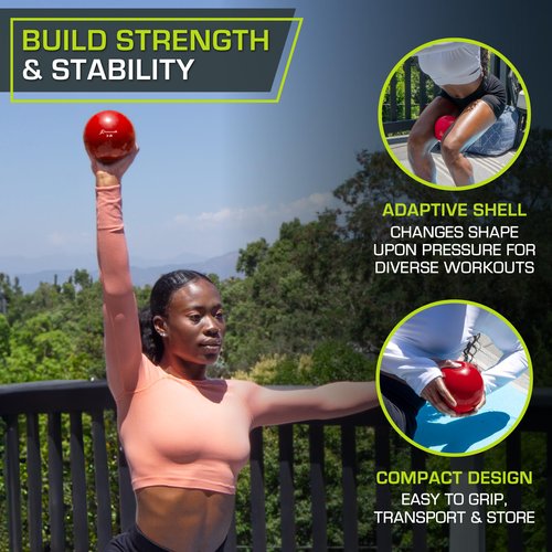 ProsourceFit Weighted Toning Exercise Balls for Pilates, Yoga, Strength Training and Physical Therapy, 3 lb, Red