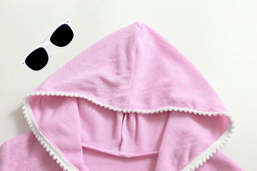 LUCKYGAL Girls Swim Cover-Up - Terry Zip-Up Beach Bathing Suit Wrap with Sunglasses | Stylish & Fun