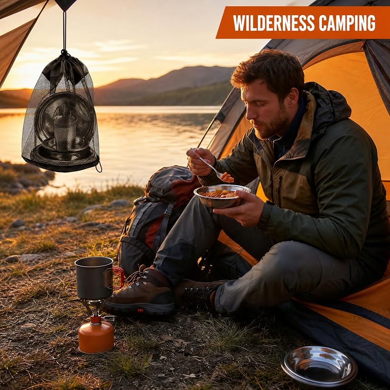 Stainless Steel Camping Dinnerware Set for 4-6 | 26-Piece Mess Kit with Plates, Bowls, Cups & Carry Mesh Bag