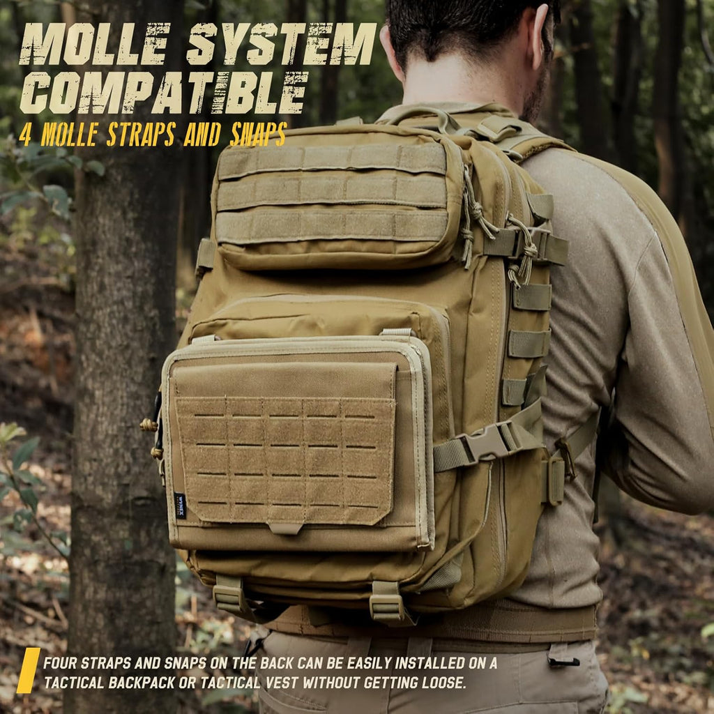 WYNEX Tactical Folding Admin Pouch - Modular Utility Organizer Bag with Laser-Cut Design | EDC Medical Pouch
