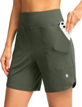 G Gradual Women's Athletic Shorts - High Waisted Stretchy Bermuda Shorts | Quick Dry Casual Summer Wear