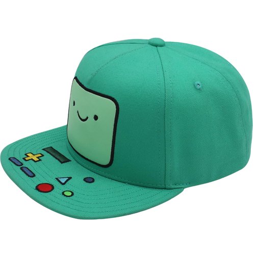 Adventure Time BMO Baseball Cap, Adult Flat Brim Snapback Hat, Adjustable, Turquoise, One Size