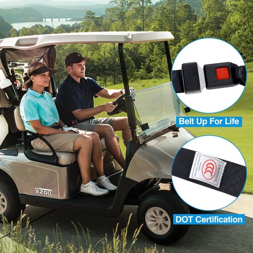 iLSKW Golf Cart Seat Lap Strap Belts Kit Universal Golf Cart Belt Kit Front Rear for EZGO, Yamaha, Club Car, Go Kart, UTV a Pair Not Include Bolts