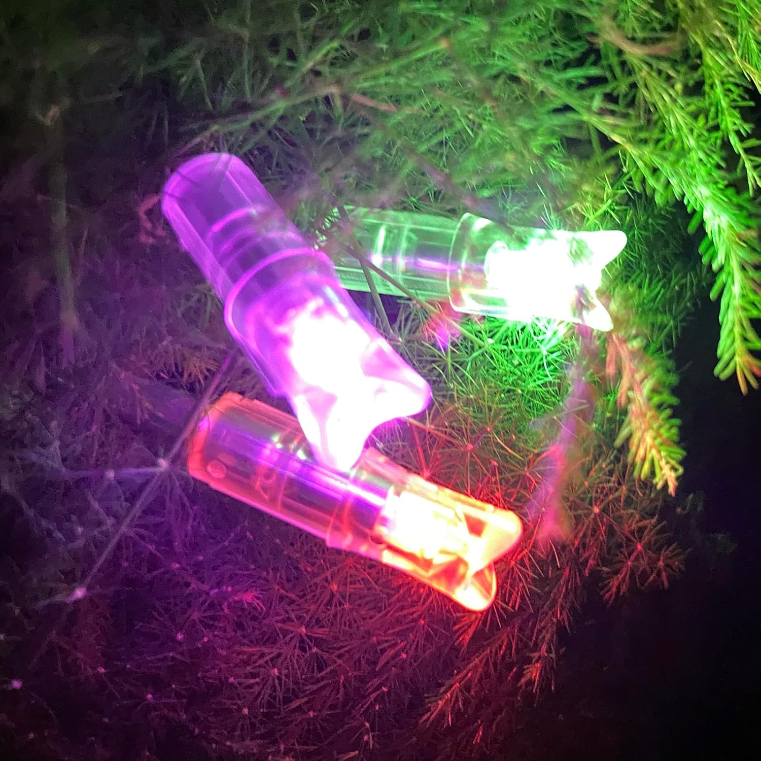Skiennix 6PCS Lighted Nocks - .300/7.62mm Inside Diameter LED Arrow Nocks for Archery Hunting