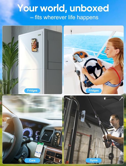 Stocking Stuffers Gifts for Men Dad Him, Alloy Magnetic Golf Cart Phone Holder, 360° Rotation Golf Accessories for Mens Gifts, Mens Stocking Stuffers 2025, White Elephant Gifts for Grandpa Husband