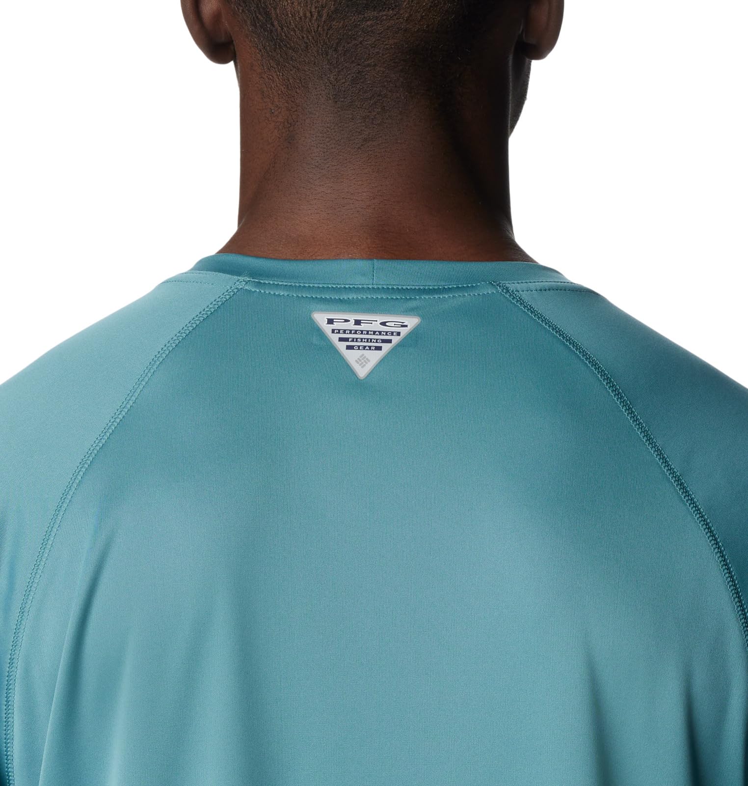 Columbia Men's Terminal Tackle Long Sleeve Fishing Shirt, Tranquil Teal/Orange Reef Logo, Large