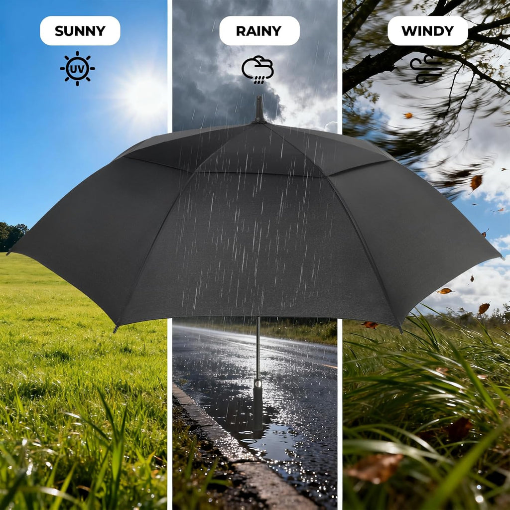 ZDSSM Golf Umbrella - Automatic Open, Extra Large 54/62/68/72 Inch, Windproof & Waterproof Double Canopy