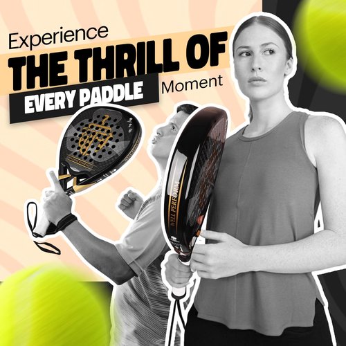 WELL PERFORM Carbon Fiber Padel Racket – Lightweight Pala De Padel with 12K Carbon Surface, EVA Memory Foam Core & Anti-Shock Grip | Premium Paddle Tennis Racket for Power Control & Comfort-Black/Gold