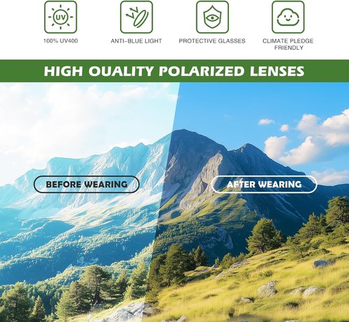 Fanshen Polarized Sports Sunglasses - UV Protection, Lightweight Design for Men | Ideal for Driving, Fishing, Golf, Cycling