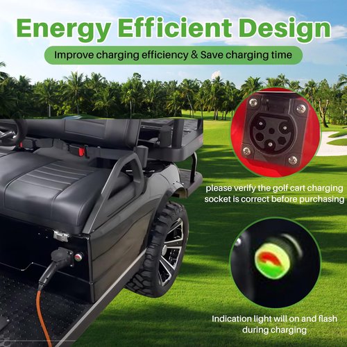 XINSTCO 10FT Charging Power Cord Assembly Fits for Evolution EV ICON Golf Cart,110V-220V 16A 3 Pin Golf Cart Charger Plug,Replace OEM# 2.04.0620
