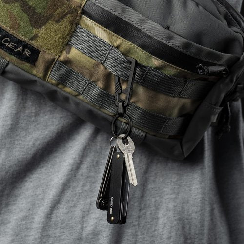 KeyUnity Titanium Carabiner Keychain Clip, Quick Release EDC Key Holder Organizer with Key Ring (KM04BK)