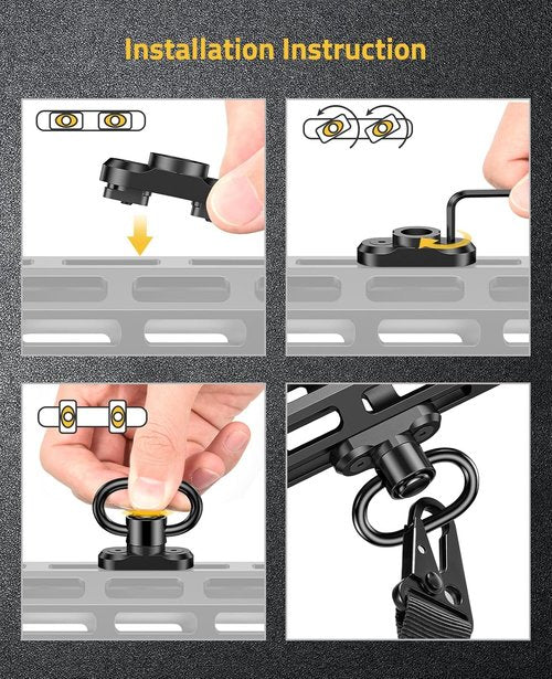 CVLIFE Sling Swivel Mount - 1.25" Traditional Two-Point Sling Attachment for Enhanced Stability