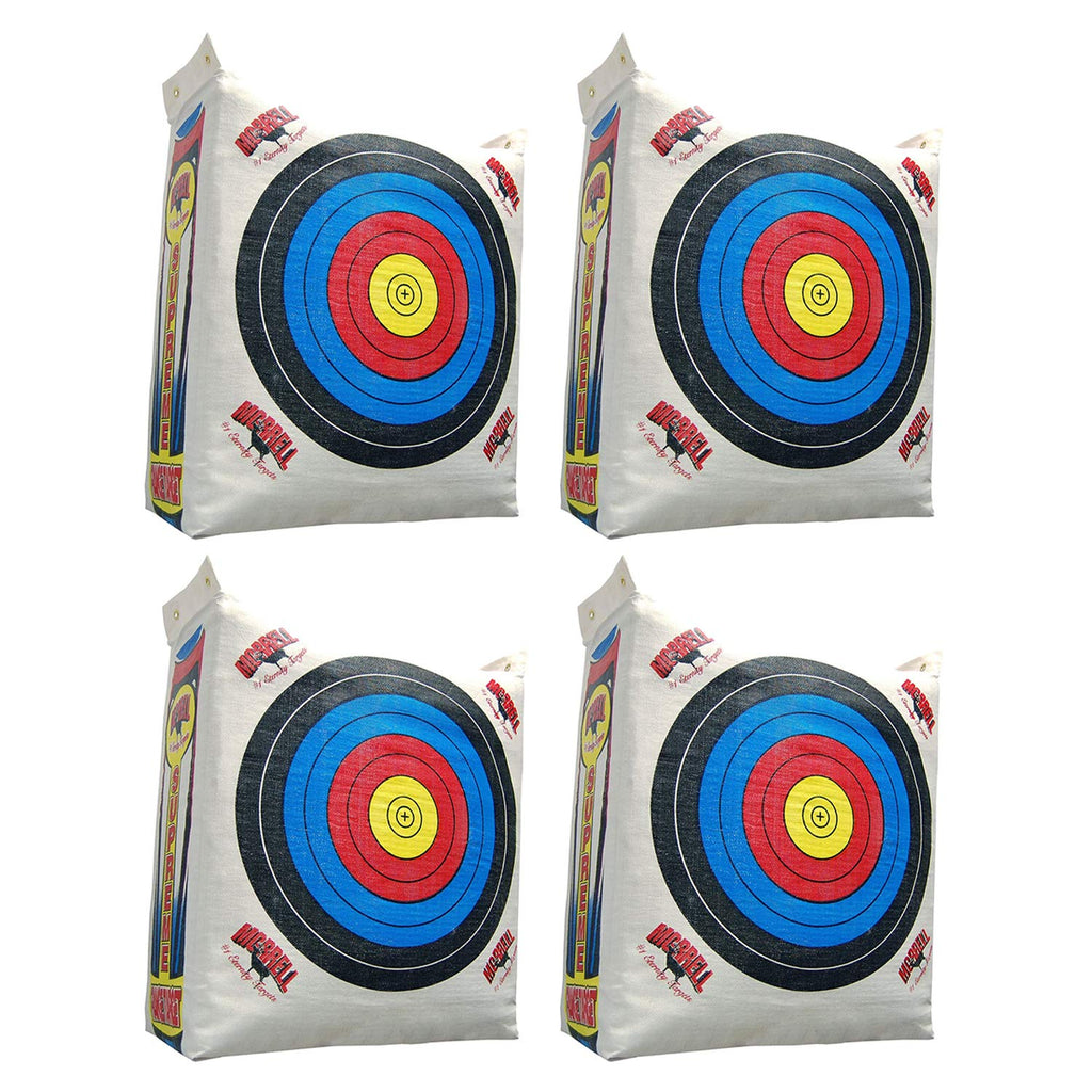 Morrell 4 Pack Weatheprroof Supreme Range Adult Field Point Archery Bag Target with NASP Scoring Rings, Nucleus Center, and IFS Technology, White
