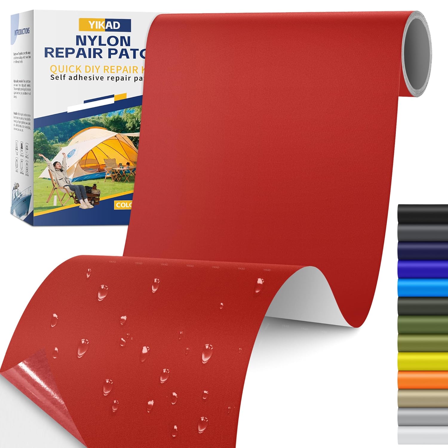 Skiennix Fabric Repair Tape - Waterproof Self-Adhesive Nylon Patch Kit for Jackets & Tents | Red 4x70 Inch
