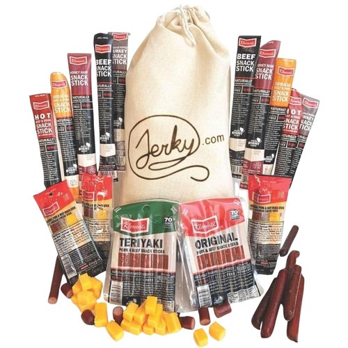 Jerky.com 26pc Meat Sticks Variety Pack - Low Sugar, High Protein Beef Jerky Gifts | Gluten Free & Keto-Friendly