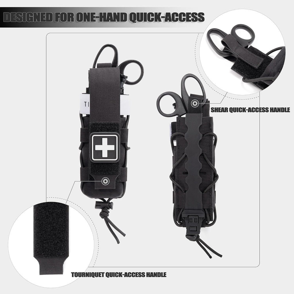 Tactical Tourniquet Holder - Adjustable Molle Pouch for Belt & Vest | Scissor Holster & Utility Tool Storage