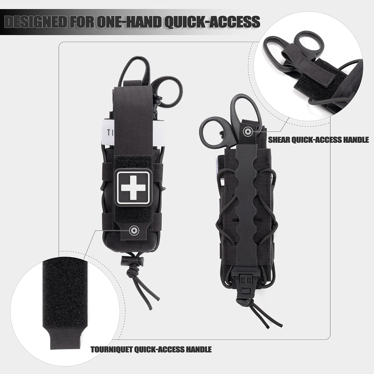 Tactical Tourniquet Holder - Adjustable Molle Pouch for Belt & Vest | Scissor Holster & Utility Tool Storage