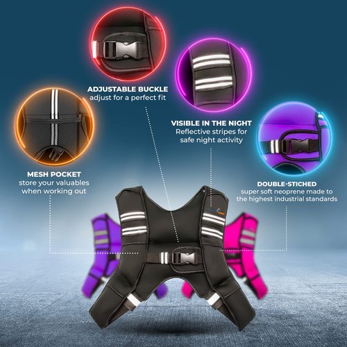GYMNASTICS POWER Weighted Vest for Men and Women 6Lb/8Lb/10Lb/12Lb/15Lb/20Lbs Adjustable Workout Vest for Strength Training, Running, Cardio, Rucking, Fitness & Cross Training