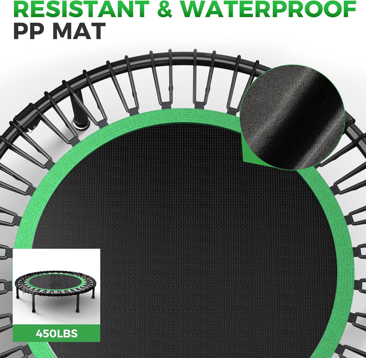 Skiennix 40"/48" Rebounder Trampoline - Heavy-Duty Bungee Cord Design for Indoor/Outdoor Workouts, Max Load 550 LBS