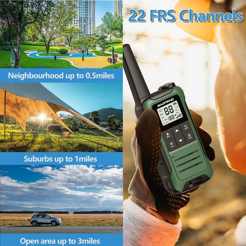 Walkie Talkies Long Range for Adult, 4Pack Rechargeable Baofeng Walkie Talkie FRS Two Way Radio 1400mAh Li-ion Battery ，USB-C Cable， NOAA with Flashlight for Camping Family