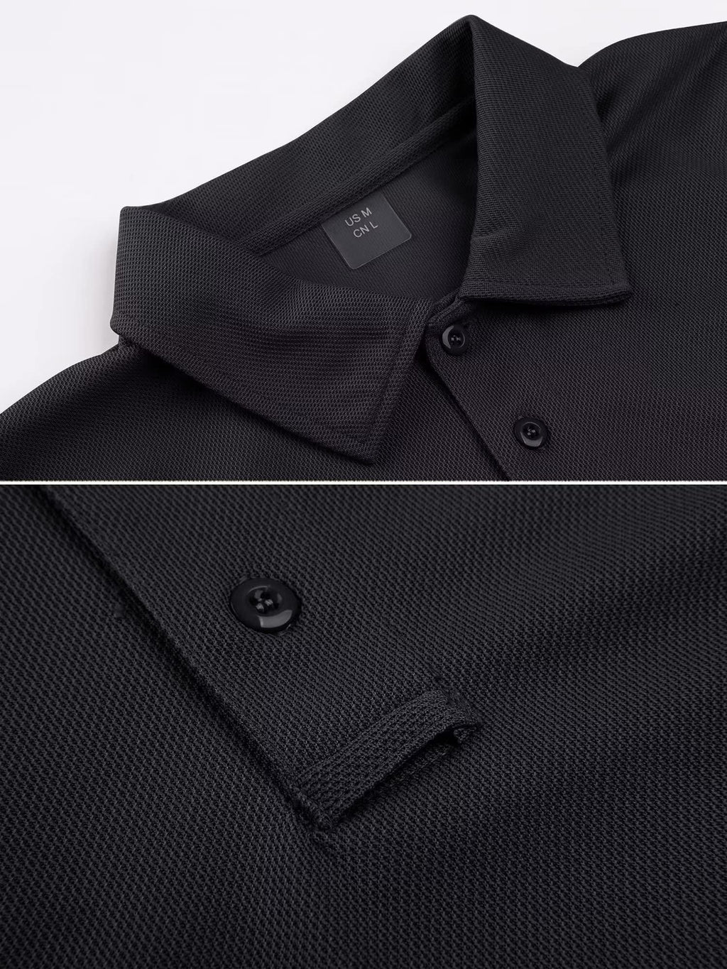 MAGCOMSEN Black Polo Shirts for Men Golf Shirts Pique Polo Shirts Short Sleeve Combat Shirt Tactical Shirt S