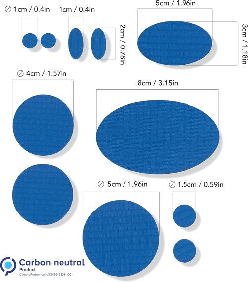 aZengear Repair Patches - Waterproof, Self-Adhesive for Jackets, Tents & More | 11 Pieces, Blue