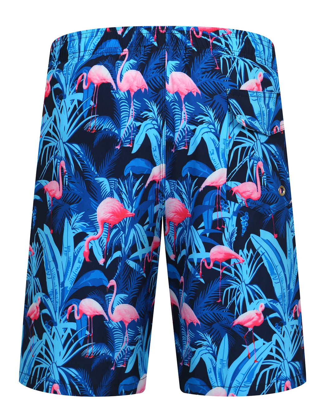 ELETOP Men's Swim Trunks Quick Dry Bathing Suit Swimming Board Shorts Mesh Lining Beach Swimwear Flamingo Blue M