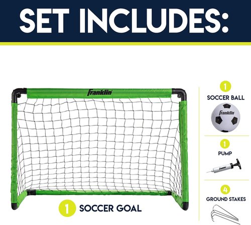 Franklin Sports Mini Soccer Goal Set - Includes Ball & Pump | Perfect for Backyard Play