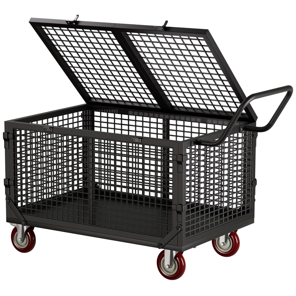 YOHKOH Ball Cart, Premium Portable Storage Locker with Wheels, Heavy-Duty Basketball or Volleyball Cart, Lockable Ball Bin for Sports Equipment, 38.6" W x 25" D x 34.3" H
