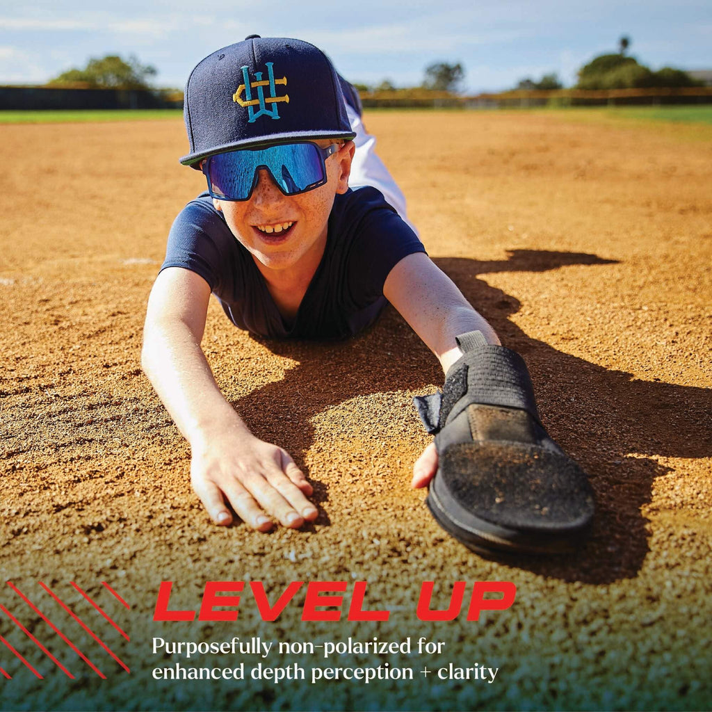 Knockaround Kids Campeones Sport Sunglasses for Kids - Shield Sunglasses - UV400 Protection - Baseball