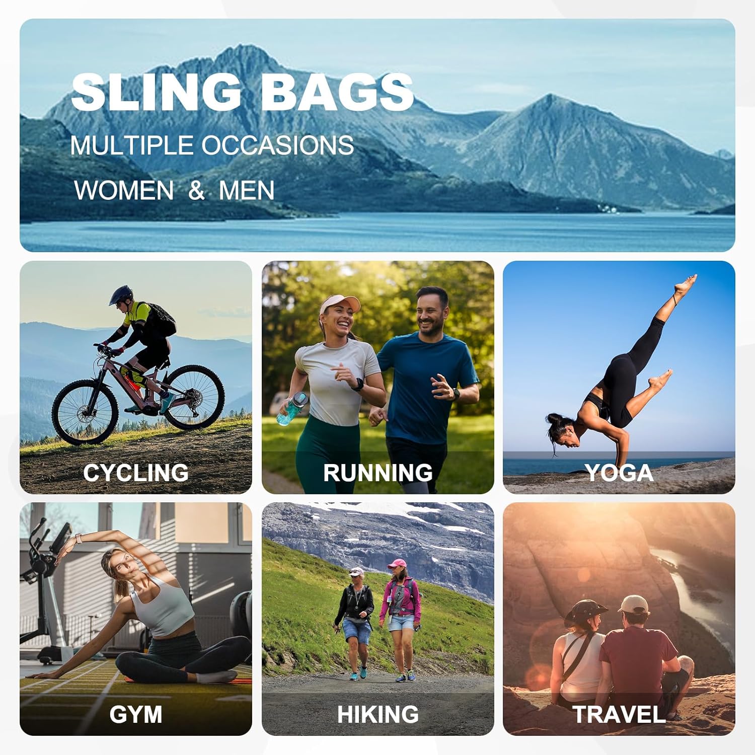 Skiennix Convertible Sling Bag - Lightweight Crossbody Backpack for 7.9" Tablet | Black