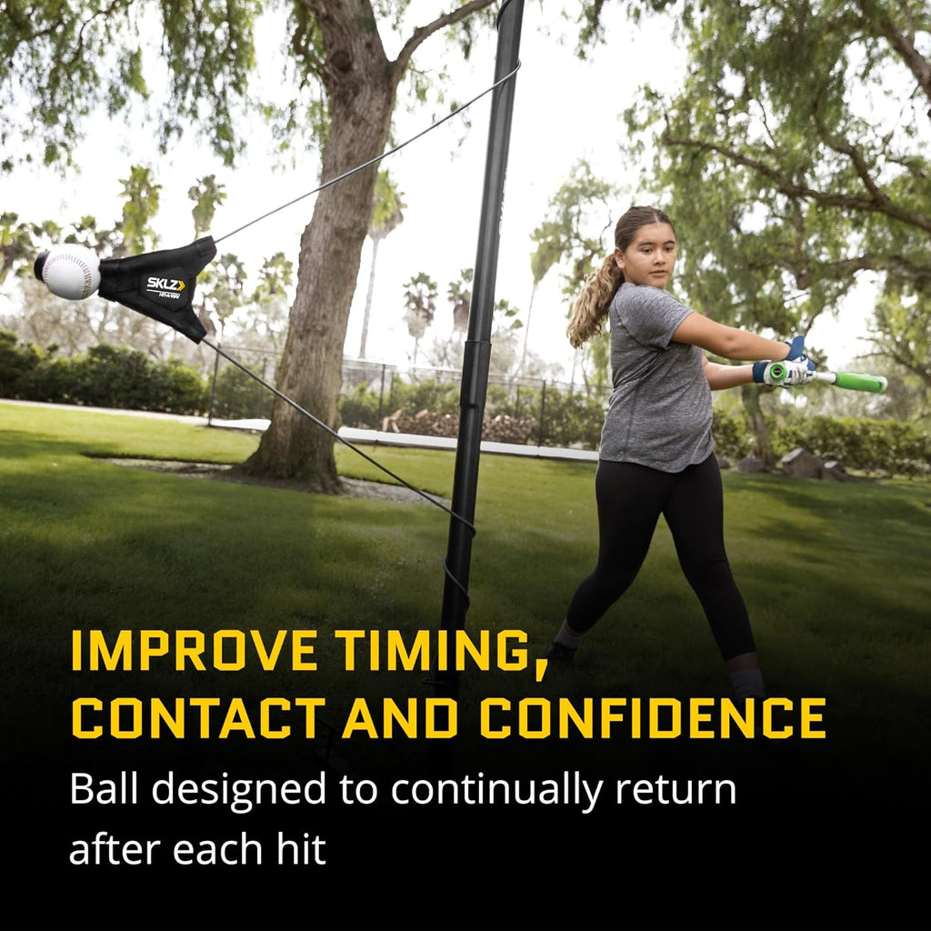 SKLZ Hit-A-Way Baseball Swing Trainer - Portable Training Station with Adjustable Stand