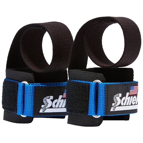 Schiek Dowel Lifting Straps with Wrist Support, blue, One size fits all