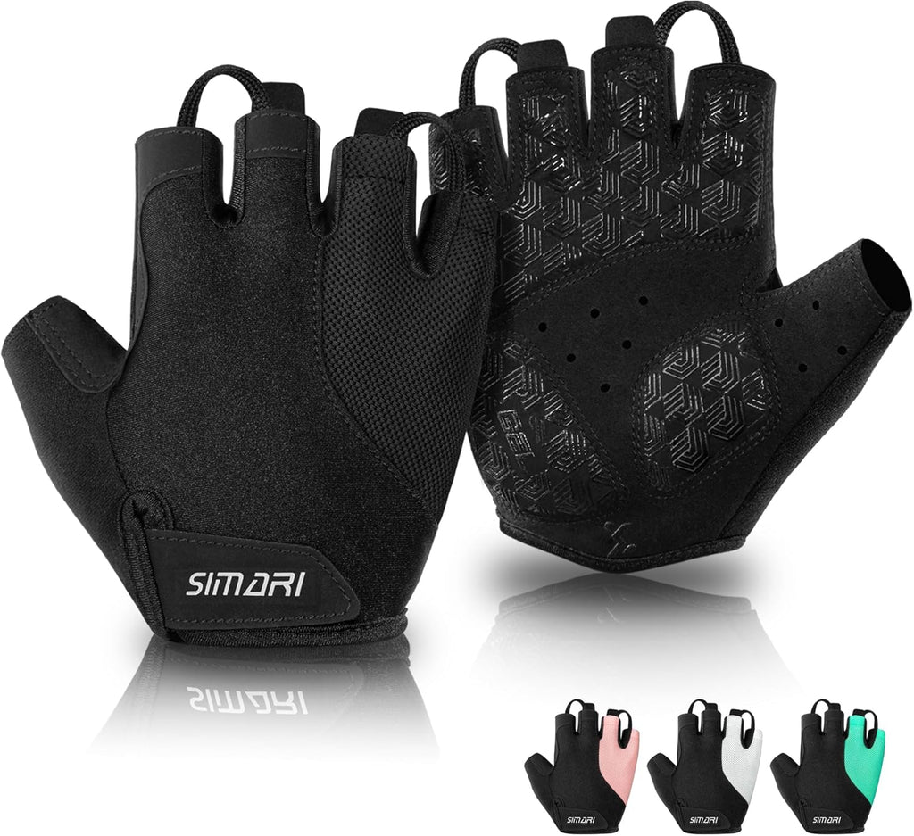 SIMARI Cycling Gloves - Breathable Gel Pads for Men & Women | Comfortable Grip for Gym, Biking & Weight Lifting - Sizes XS to XL