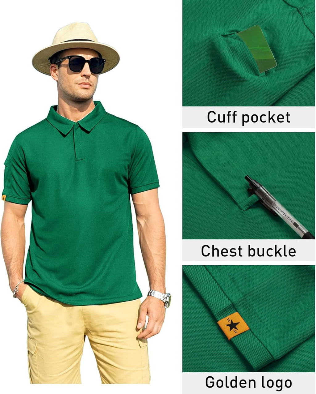 ZITY Men's Polo Shirt - Short Sleeve Athletic Golf Tee | Stylish Casual Collared Design