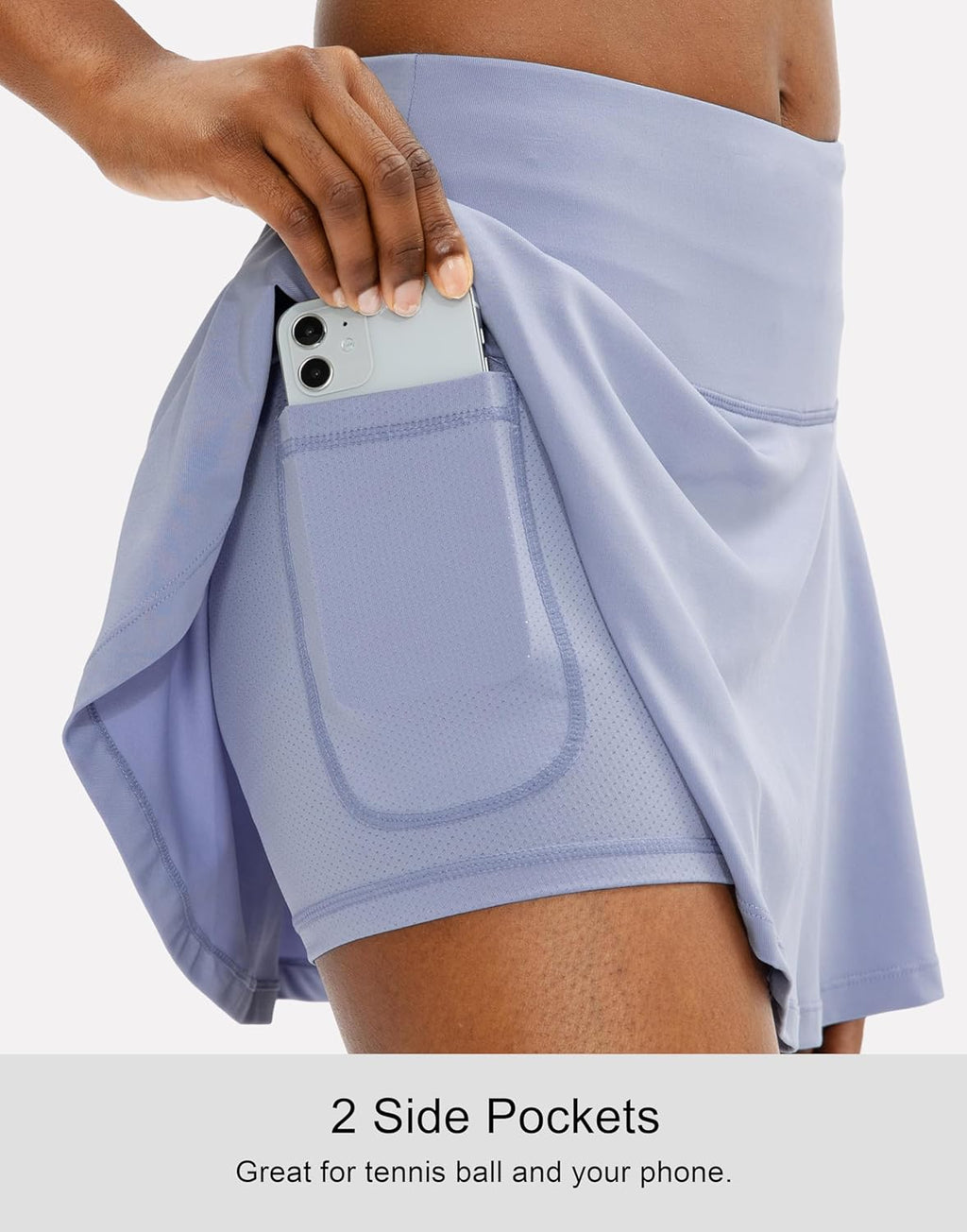 SANTINY Women's High Waisted Pleated Tennis Skirt - 4 Pockets for Athletic Performance & Casual Wear