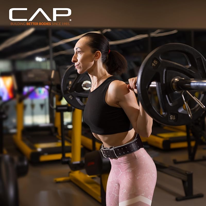 CAP Barbell Premium Leather Weightlifting Belt M/L – Heavy-Duty 4" Belt for Squats & Deadlifts