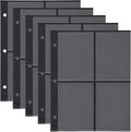 Skiennix 25 Pack Card Sheets - 4 Pocket PVC Binder Sleeves for Trading Cards | Black Background